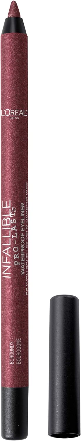 L’Oréal Paris Makeup Infallible Pro-Last Pencil Eyeliner, Waterproof and Smudge-Resistant, Glides on Easily to Create any Look, Burgundy, 0.042