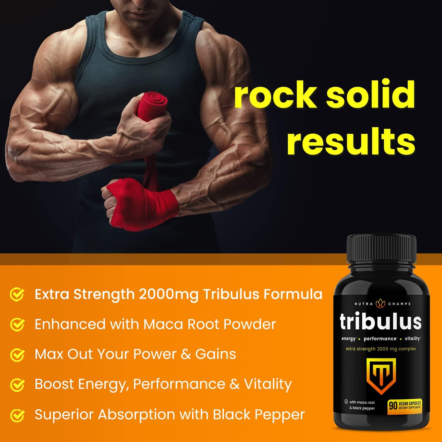 Tribulus Terrestris for Men | 2000mg Supplement Booster for Energy, Vi