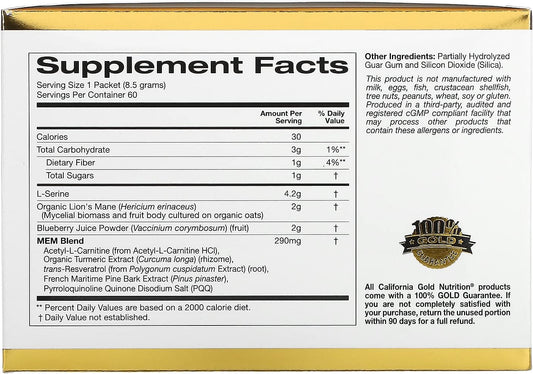 MEM Food, Memory & Cognitive Support, 60 Packets, 0.3 oz (8.5 g) Each,