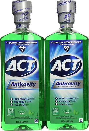 Act Anticavity uoride Mouthwash Mint 18   (Pack of 2)