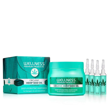 Wellness Premium Products Organic Hemp Seed Oil - Deep Hydrating Mask & Ampoule Treatment (500ml)