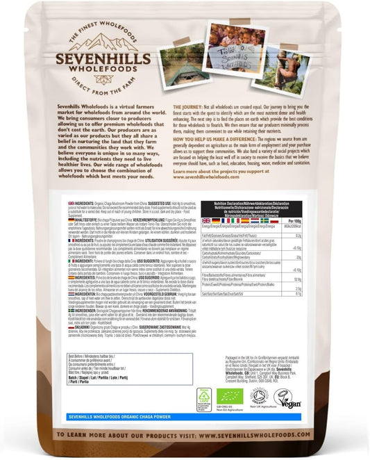 Sevenhills Wholefoods Organic Chaga Mushroom Powder 500g

500 Grams