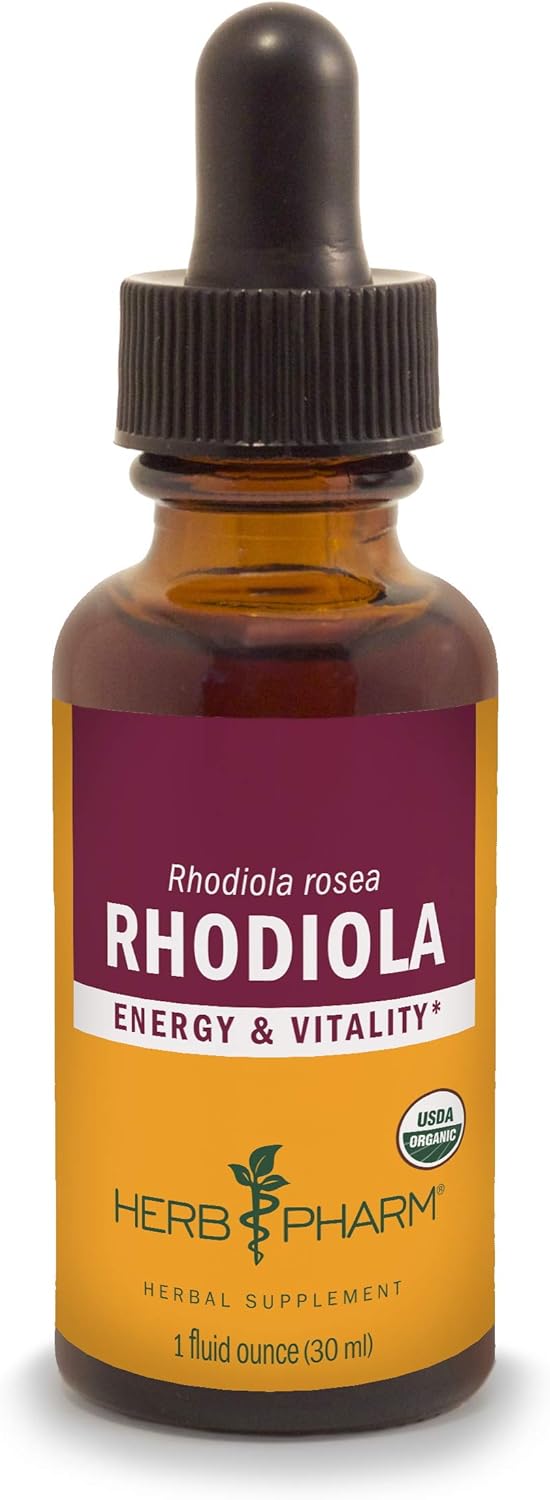 Herb Pharm Certified Organic Rhodiola Root Extract for Energy, Enduran