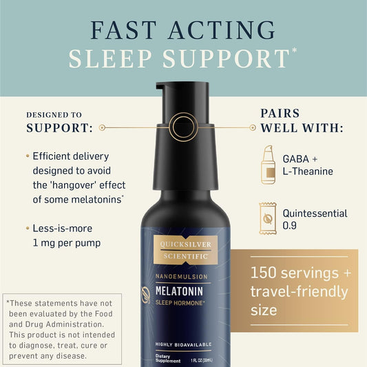 Quicksilver Liposomal Melatonin - Bedtime, Jet Lag & Immune Support Me
