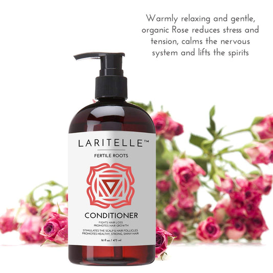 Laritelle Organic Conditioner 16  | Fortifying, Strengthening & Rejuvenating | Prevents Hair Shedding, Promotes New Hair Growth | Ayurvedic Herbs, Lavender, Ginger, Rosemary, Patchouli & Cloves