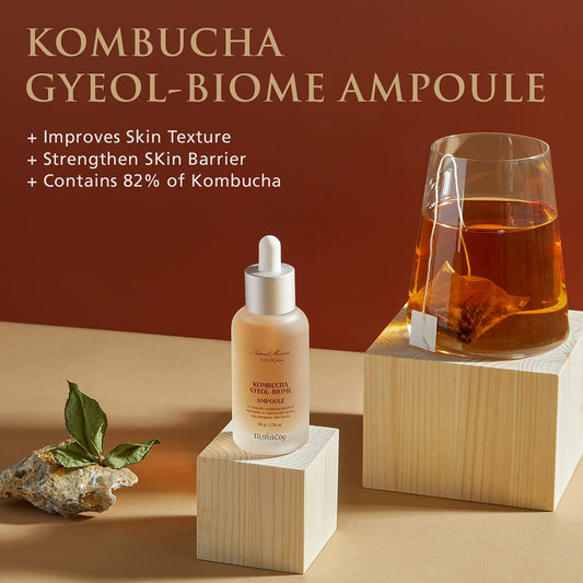 ELISHACOY Kombucha Gyeol Biome Ampoule - Serum for Face Moisturization, Smoothening, and Even Tone - Skin Firming Hydrating for Calming Dry and Irritated Skin- Vegan Formula 1.69 ./50g