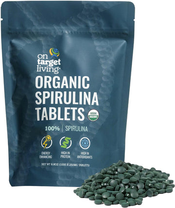 On Target Living Organic Spirulina Tablets | Usda Organic | 1000 Table