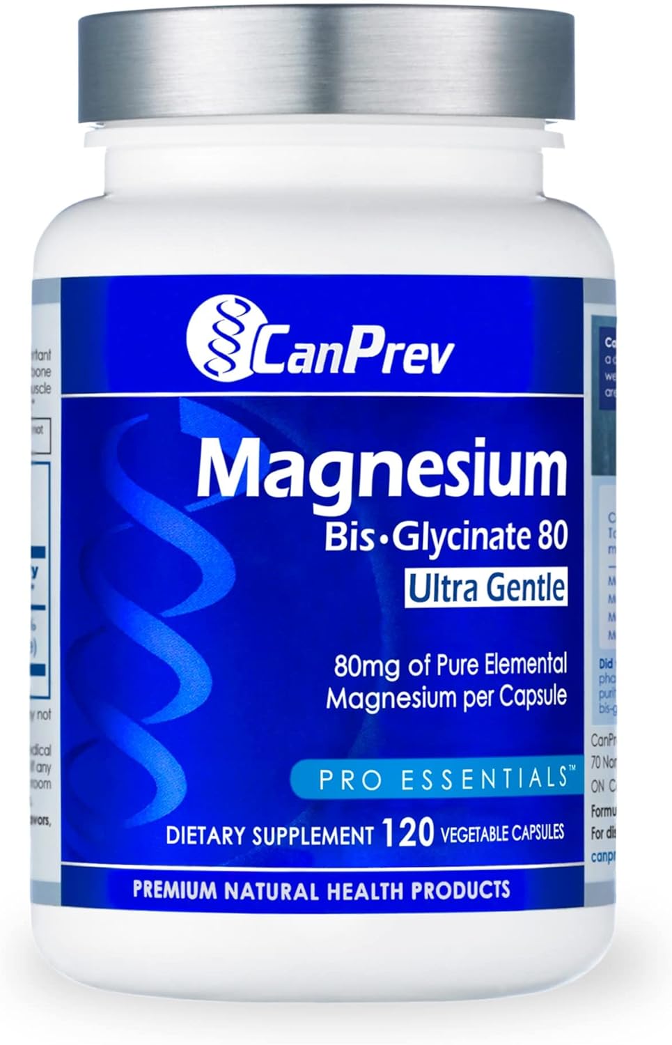 CanPrev - Magnesium Biglycinate Chelated 80 mg Ultra Gentle 120 Caps -