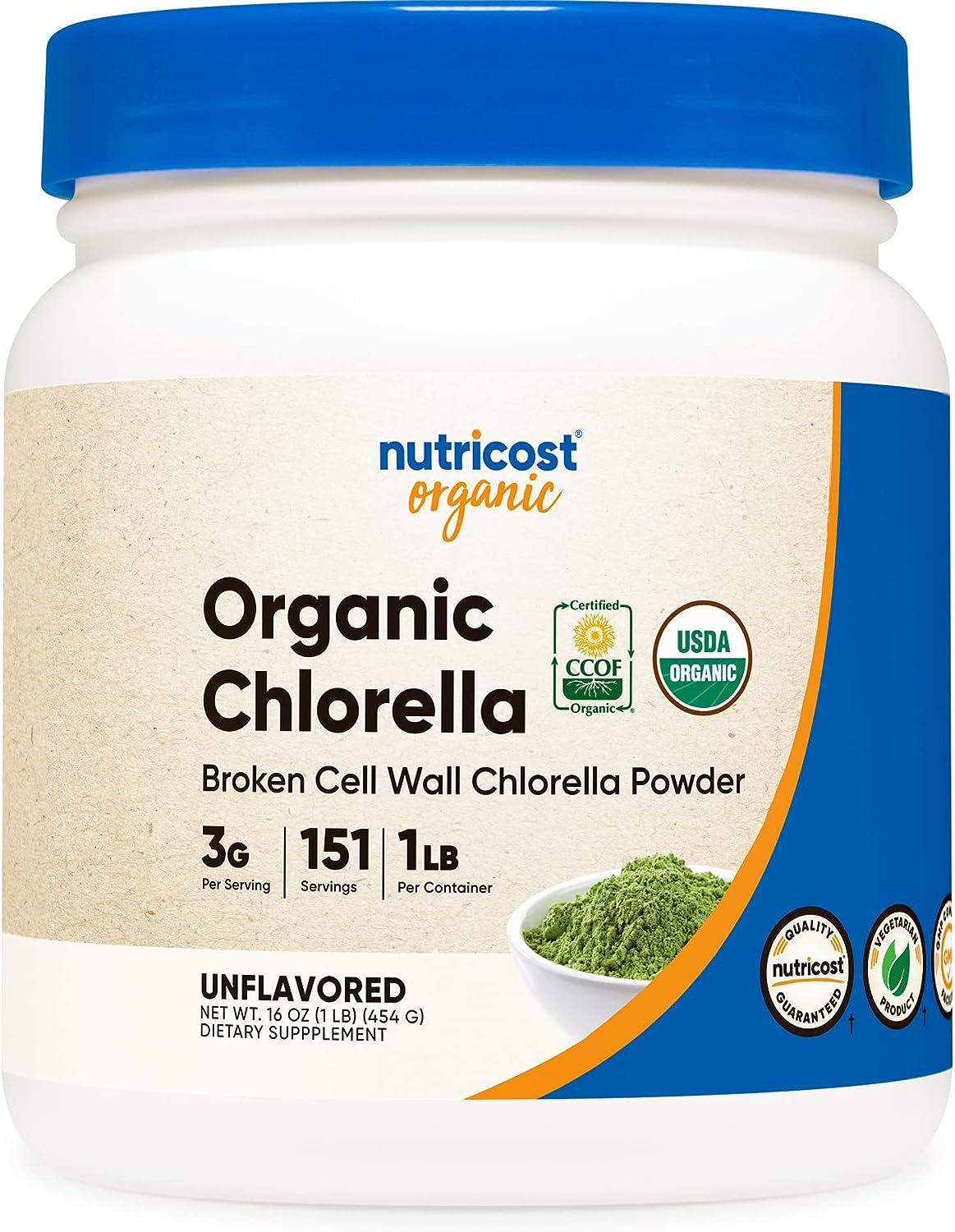 Nutricost Organic Chlorella Powder 16 (1) - 3g Per Serving
