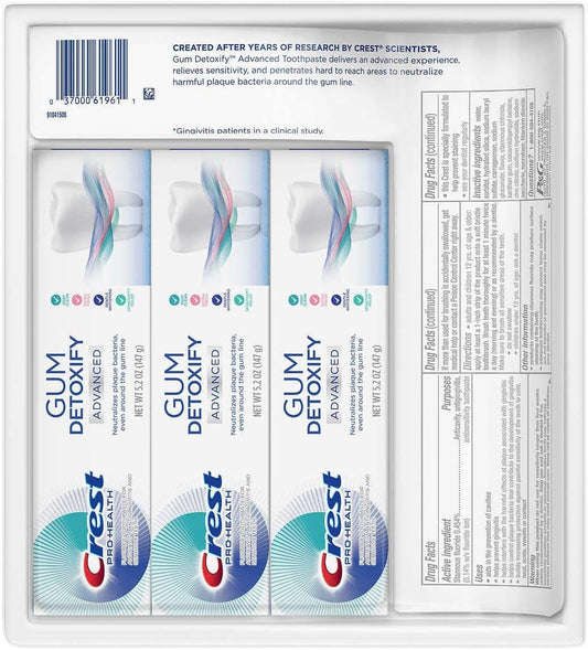 Crest Gum Detoxify Advanced Toothpaste, 5.2  (Pack of 3)