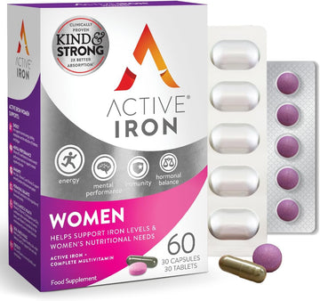Active Iron Women With Active Multivitamin | 30 Iron Capsules & 30 Act60 Grams