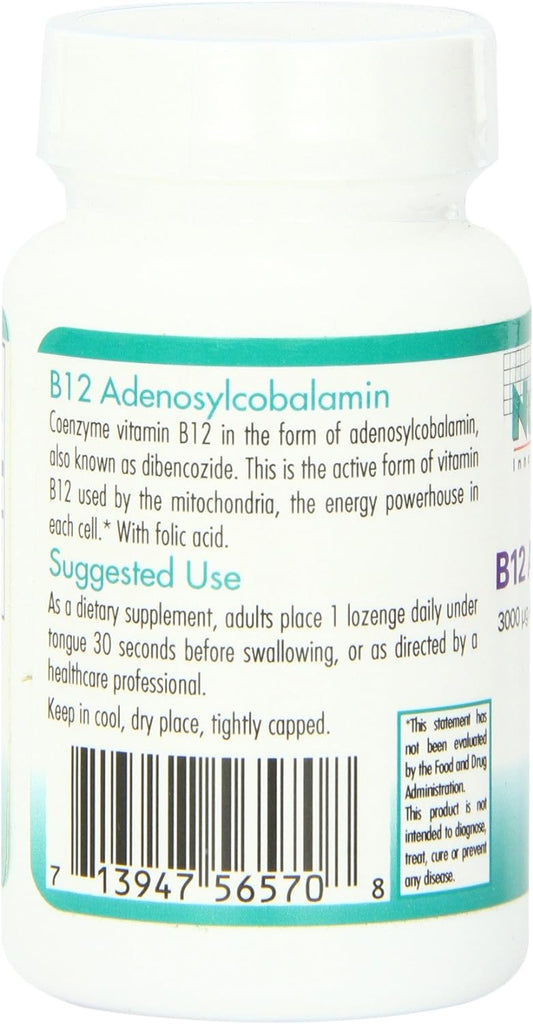 Nutricology B12 Adenosylcobalamin Vegetarian Lozenges, 60 Count