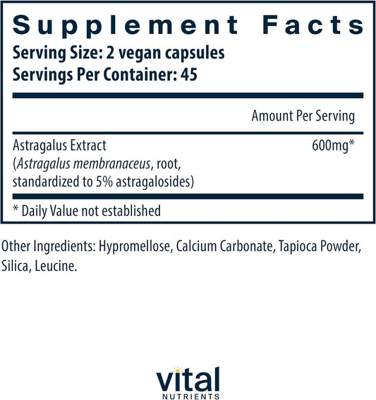 Vital Nutrients - Astragalus Root Extract - Vegan Formula - Herbal Sup