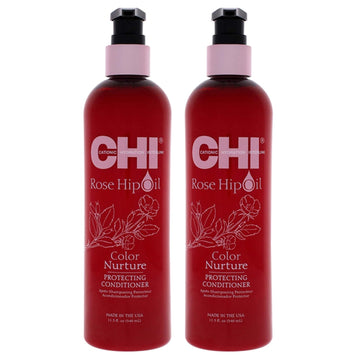 Rose Hip Oil Color Nurture Protecting Conditioner by Chi For Unisex - 11.5  Conditioner - (Pack of 2)