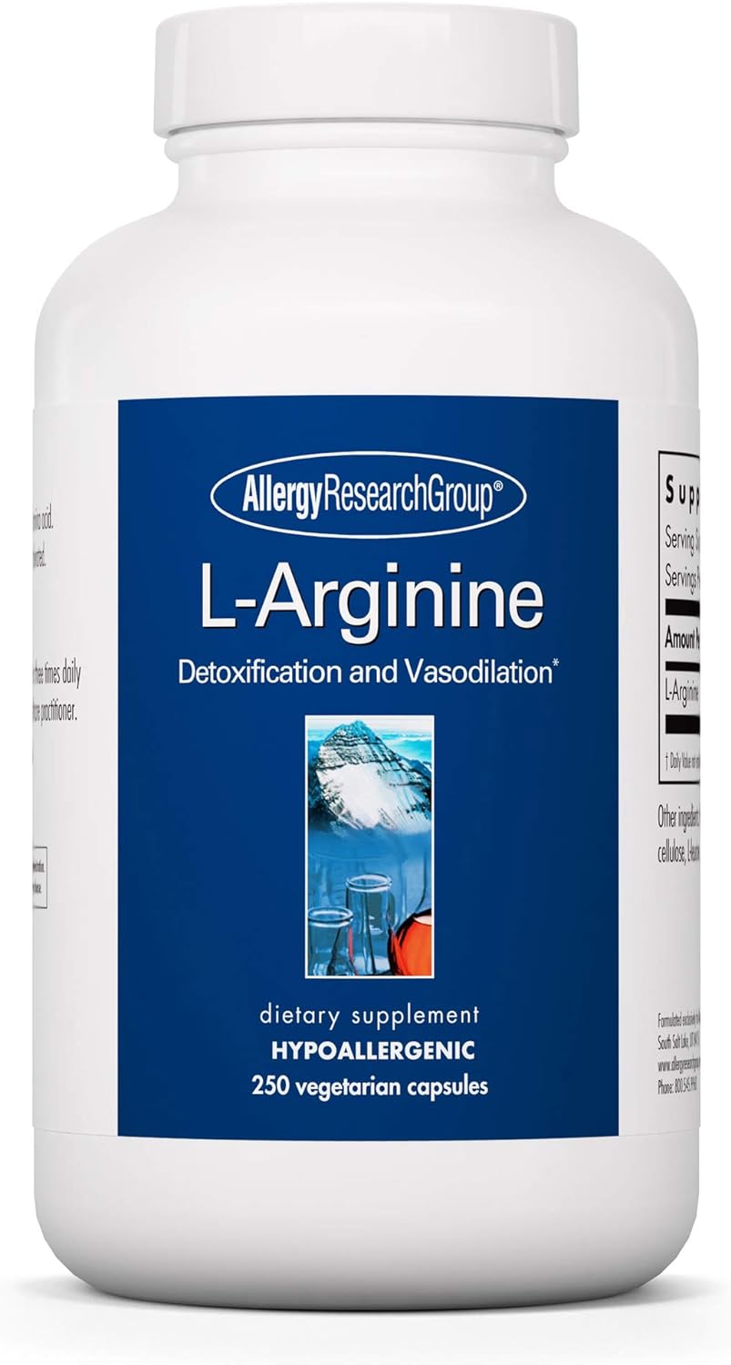 Allergy Research Group - L-Arginine 500 mg - Free Form Amino Acid, Blo