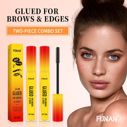 FUNAN Eyebrow Gel,Clear Brow Gel,Glued for Brows & Edges, for Styling Brows,16ml,2 Pack