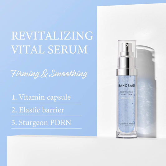 BANOBAGI Revitalizing Vital Serum | Hydrating Serum for Dry Sensitive Skin | Korean Vitamin C Serum for Face Wrinkle Remover | Skin Barrier Repair & Skin Brightening Serum Glass Skin (1.01  .)