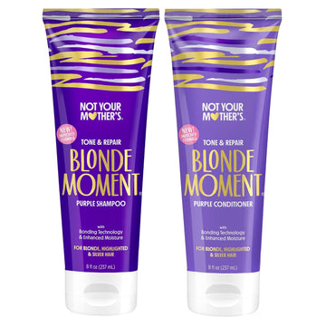Not Your Mother's Blonde Moment Shampoo and Conditioner (2-Pack) - 8   - Purple Shampoo and Conditioner for Blondes - Reduces Brass, Enhances Hair Shine, Moisturizes Hair