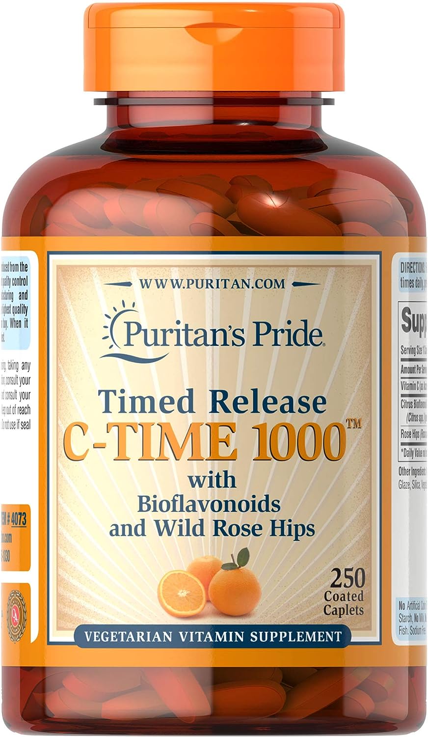 Puritan's Pride Vitamin C 1000mg with Rose Hips for Immune Supports by Puritan's Pride to Support a Healthy Immune System 250 Caplets