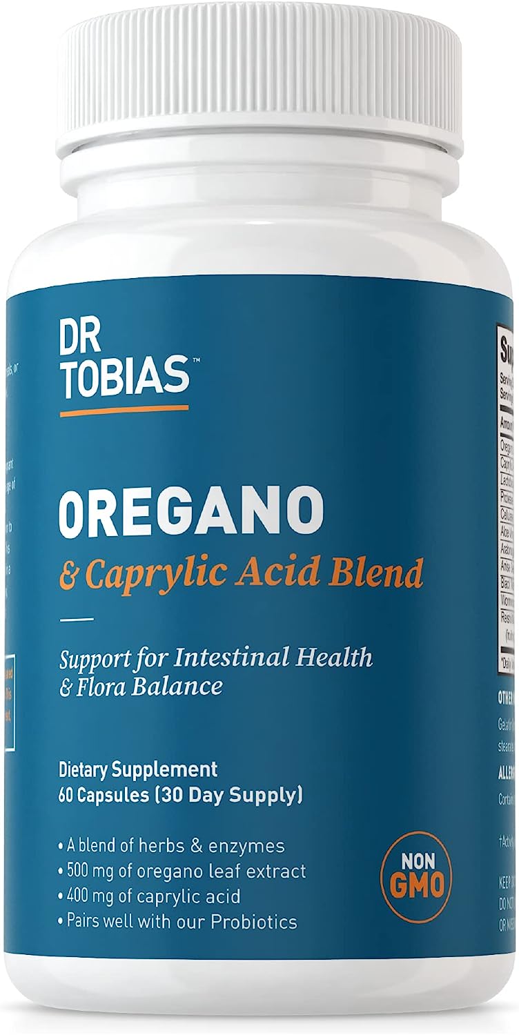 Dr. Tobias Oregano And Caprylic Acid Blend, Gut Flora Balance Complex, Intestinal Health & Immune Support With Herbs & Probiotics, Gut Health Supplements For Women & Men (60 Count (Pack Of 1))