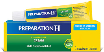 PREPARATION H Hemorrhoid Symptom Treatment Cream, Multi-Symptom Pain Relief with Aloe, Tube