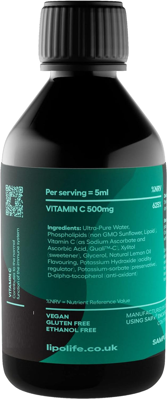 LVC7 - liposomal Vitamin C - lemon flavour - 240ml - alcohol free - li310 Grams