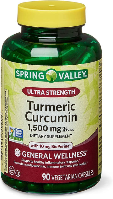 Spring Valley Ultra-Strength Turmeric Curcumin 1,500mg 90 Capsules + Y