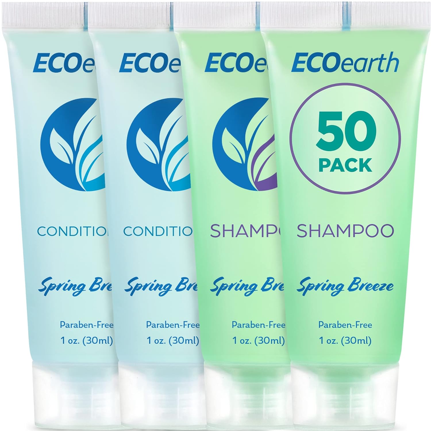 EcoEarth Travel Shampoo and Conditioner Set (1  , 100 Pieces, Spring Breeze), Delight Your Guests with a Revitalizing and Refreshing Hotel Toiletries and Guest Hospitality in Bulk