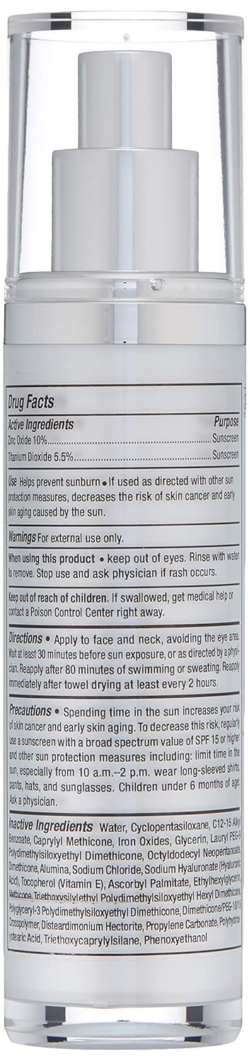 NassifMD Protect & Hydrate Mineral Sunscreen SPF44, Tinted SunScreen for Face, Titanium Oxide and Zinc Oxide Sunscreen, Sun Block UVA/UVB Protection, Face Sunscreen Moisturize with Hyaluronic Acid 2.1