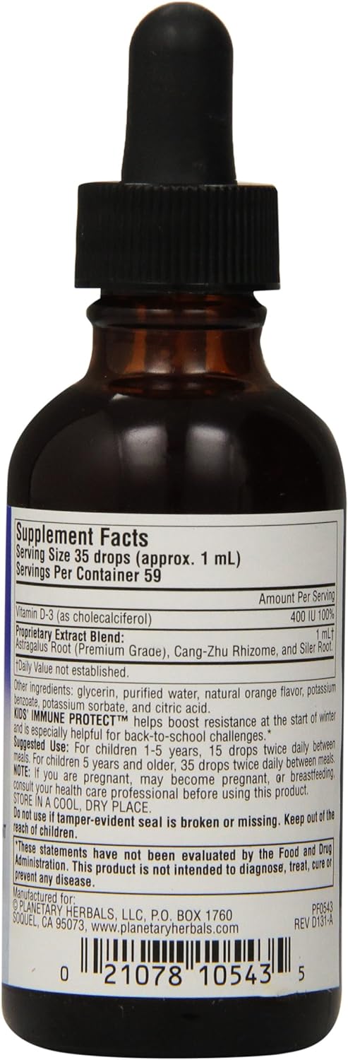 Planetary Herbals Immune Protect Liquid for Kids, 2 Fluid Ounce