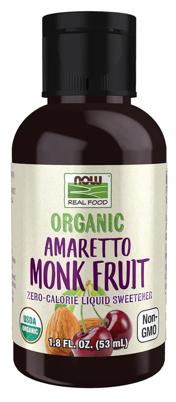 NOW Foods, Organic Liquid Monk Fruit, Amaretto, Zero-Calorie Sweetener, 1.8-Ounce