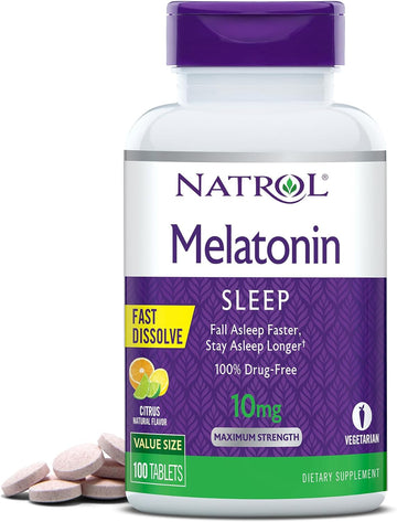 Natrol Melatonin 10Mg, Citrus Flavored Dietary Supplement For Restful