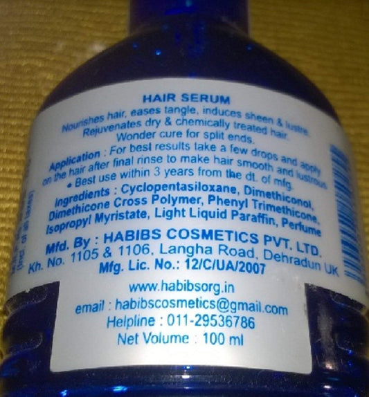 HABIBS Aesthetics Hair Serum- 100 , for Dry, Curly & Treated Hairs