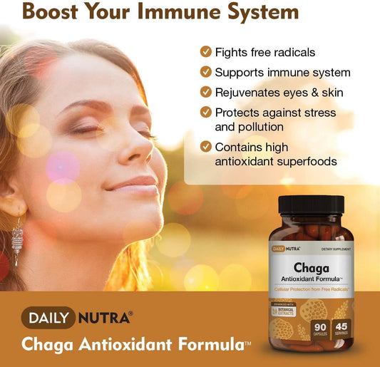 DailyNutra Chaga Antioxidant Formula Mushroom Supplement - Protection