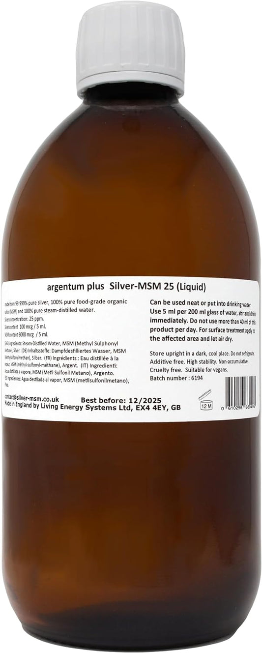 Silver-Msm 25 (Liquid) - 500 Ml In Amber Glass Bottle

870 Grams