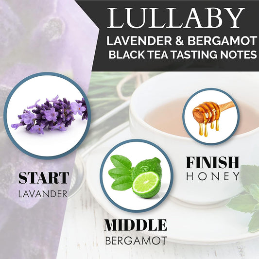 Organic Lavender & Bergamot Earl Grey Black Tea | 100% Real ingredients,40 Count Unwrapped Sachets, Biodegradable Tea Bag |By T SECRETEA, Lullaby