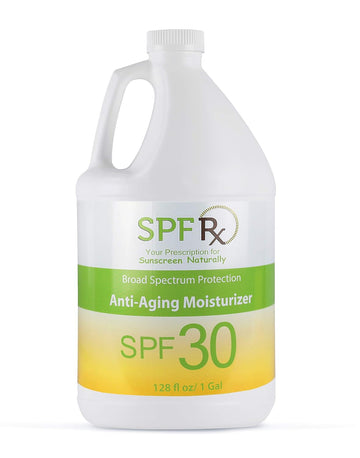 SPF Rx Anti-Aging Moisturizer SPF 30 - Broad Spectrum Protection Sunscreen For Face, Body – Deep Moisture Reduces Aging Spots, Restores Firm Skin, Nourishes Skin – All Skin Types, 1 Gallon