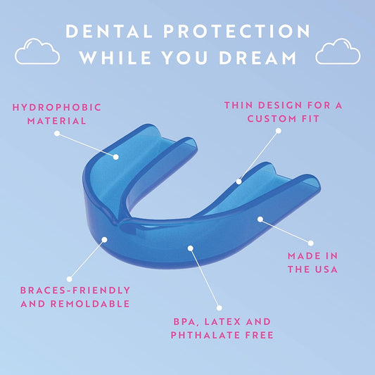 Protect The Crown Night Guard 2 Pack - Mouthguard for Teeth Grinding & Clenching, Professional Mouth Guard for Light and Heavy Grinding (Blue)