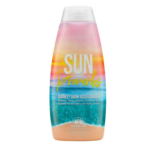 Sun Proverbs Dark Tanning Accelerator Lotion for Tanning Beds, Indoor & Outdoor Sun Tanning - Safe for Face, Body & Tattoos - Coconut Milk, Anti-Aging Extracts, No Bronzer - Bronzer-Free Elegant Sun