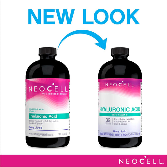 NeoCell Hyaluronic Acid Berry Liquid with Vitamin C; For Cellular Hydr