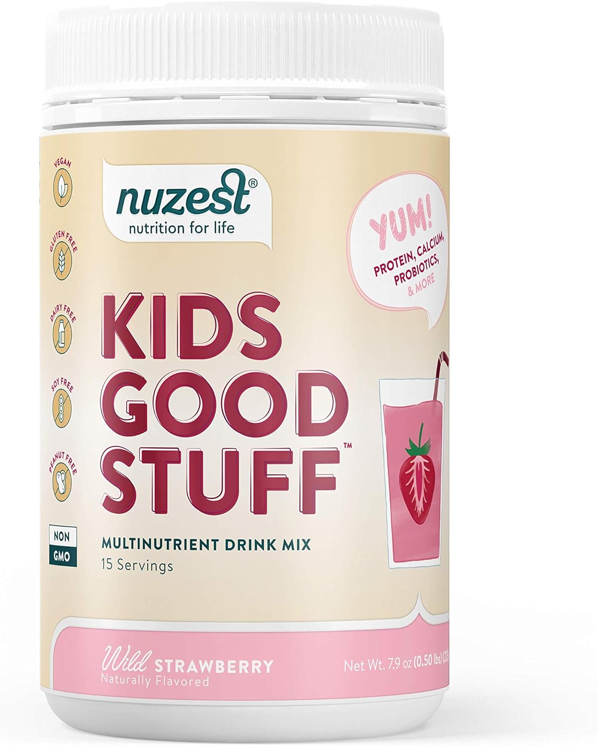 Nuzest - Kids Good Stuff - Vegan Smoothie Mix - Wild Strawberry - Mult