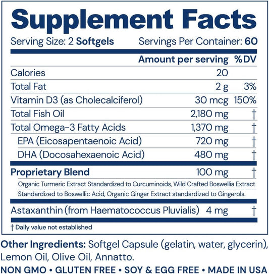 BodyHealth Omega 3 Health (120 Soft Gels), Fish Oil Supplement, Heart Health, Brain Health, Fish Oil Pills, Omega 3 Fatt