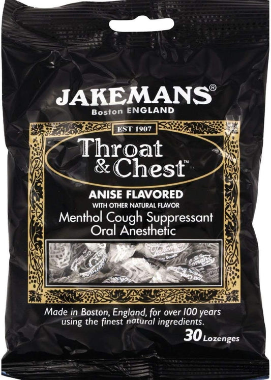  Jakemans Lozenge - Throat and Chest - Licorice - 30 Count :