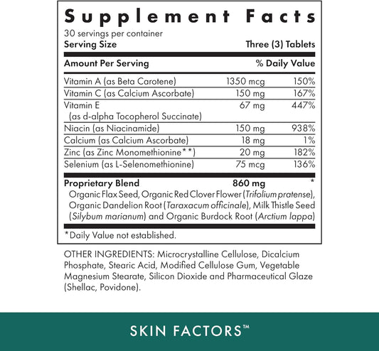 MICHAEL'S Health Naturopathic Programs Skin Factors - 90 Vegetarian Ta
