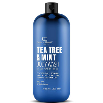 Botanic Hearth Tea Tree Oil Body Wash with Mint - Paraben Free, Helps Fight Body Odor, Athlete's Foot, Jock Itch, Skin Irritations - Shower Gel Soap - Women & Men - (Packaging May Vary) 16