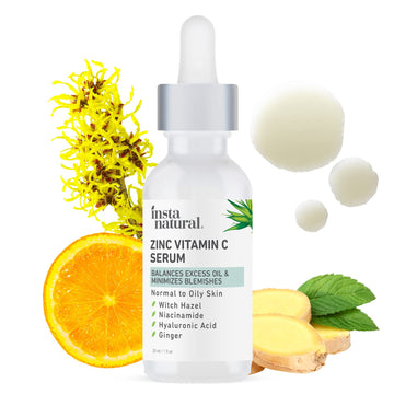 Mattifying Facial Serum for Oily Skin - Pore Minimizing Oil Control Skin Treatment Vitamin C Serum with Zinc, Niacinamide and Hyaluronic Acid Blemish Remover & Breakout Reducing Skin Care 1