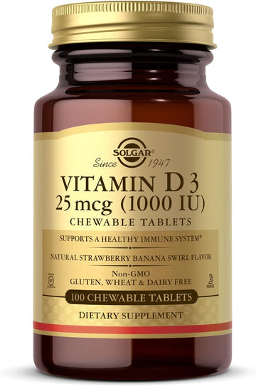 Solgar, Vitamin D3 1000 Iu Chewable, 100 Tablets