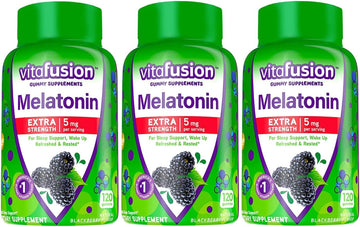 Vitafusion Extra Strength Melatonin 5mg, 120 Gummies (Pack of 3)