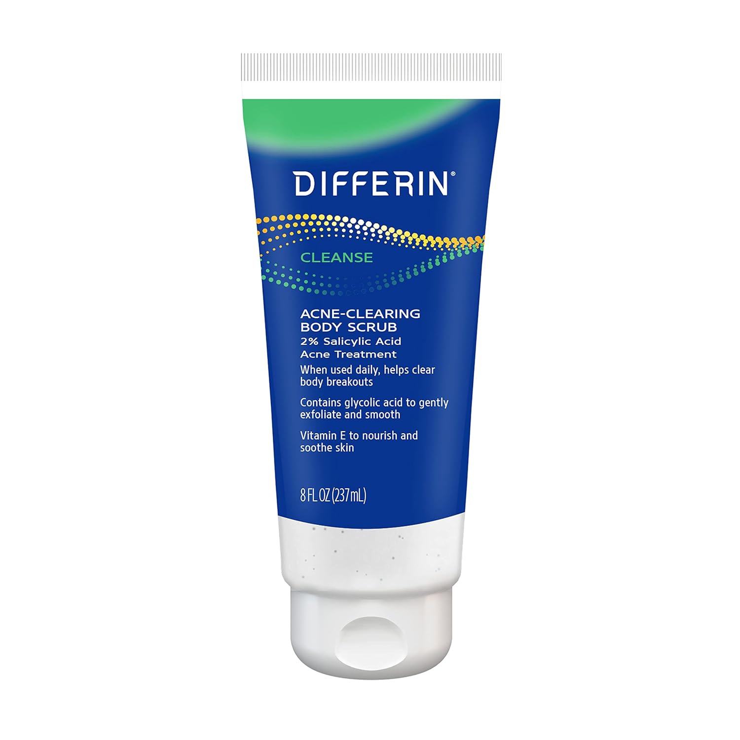 Differin Body Scrub with Salicylic Acid Acne Clearing Improves Tone and Texture Prone Skin on Back Shoulders and Chest, 8  (Packaging May Vary)