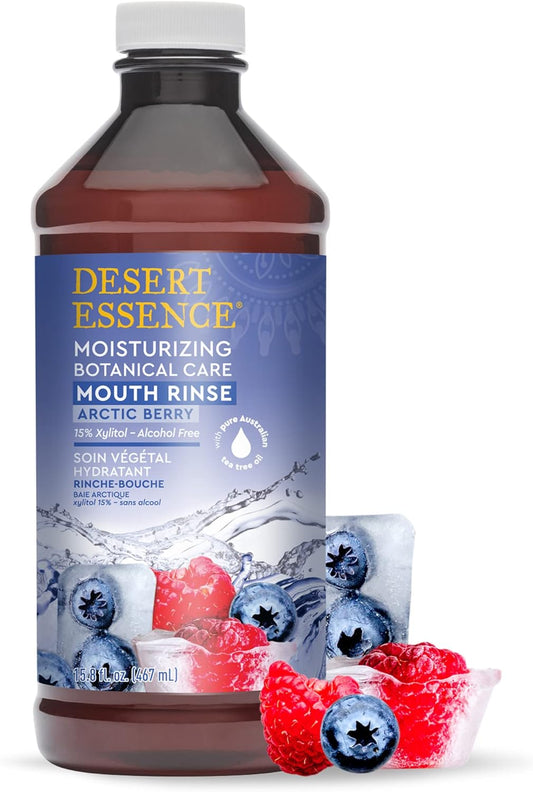 Desert Essence, Moisturizing Botanical Care Mouth Rinse 15.8 . . – 15% Xylitol - Increase Moisture and Saliva - Neutralize Bacteria - Promote Healthy PH Balance - Alcohol Free - Sugar Free